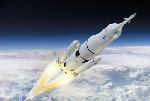 Space Launch System In Flight. Image Credit: NASA