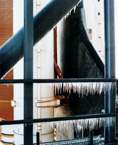 Freezing conditions, as evidenced by large concentrations of ice on Pad 39B, were co-conspirators in Challenger's destruction on 28 January 1986. Photo Credit: NASA