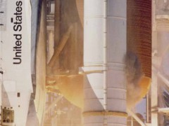 The first evidence of black smoke from the lowermost joint of the right-hand Solid Rocket Booster (SRB) came in the milliseconds after liftoff. Photo Credit: NASA
