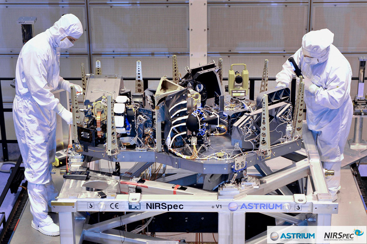 The flight NIRSpec instrument, undergoing integration. Credit: Astrium/NIRSpec