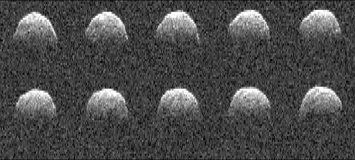 A series of radar images of asteroid 101955 Bennu, obtained by NASA's Deep Space Network antenna in Goldstone, Calif. at the year of its discovery, in 1999. (Image Credit: NASA/JPL-Caltech)