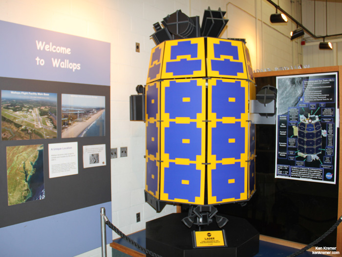 Full scale model of NASA’s LADEE lunar orbiter on display at the free visitor center at NASA’s Wallops Flight Facility in Virginia. Credit: Ken Kremer/kenkremer.com