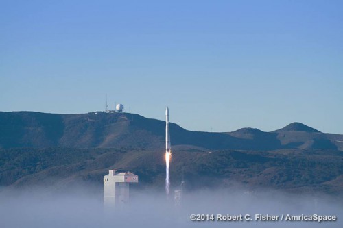 The DMSP-19 launch was ULA's first mission of 2014 from the mountain-ringed Vandenberg Air Force Base, Calif. Photo Credit: Robert C. Fisher