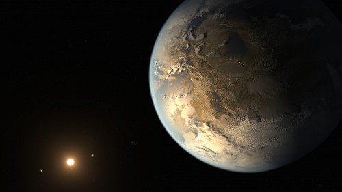 Artist's conception of Kepler-186f in orbit around its red dwarf star. Image Credit: NASA Ames/SETI Institute/JPL-Caltech