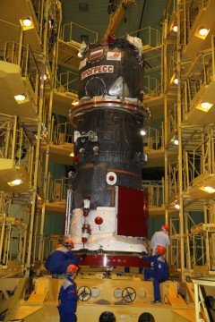 A Progress cargo craft is readied for launch at Baikonur Cosmodrome in Kazakhstan. Photo Credit: TsENKI