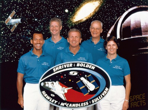 Of all the 135 missions executed during the 30-year shuttle program, the flight of STS-31 and the deployment of the Hubble Space Telescope was without doubt one of the most significant. The five-member crew knew that theirs was, in the words of Charlie Bolden, a "monster flight". From left are Bolden, Steve Hawley, Loren Shriver, Bruce McCandless and Kathy Sullivan. Photo Credit: NASA
