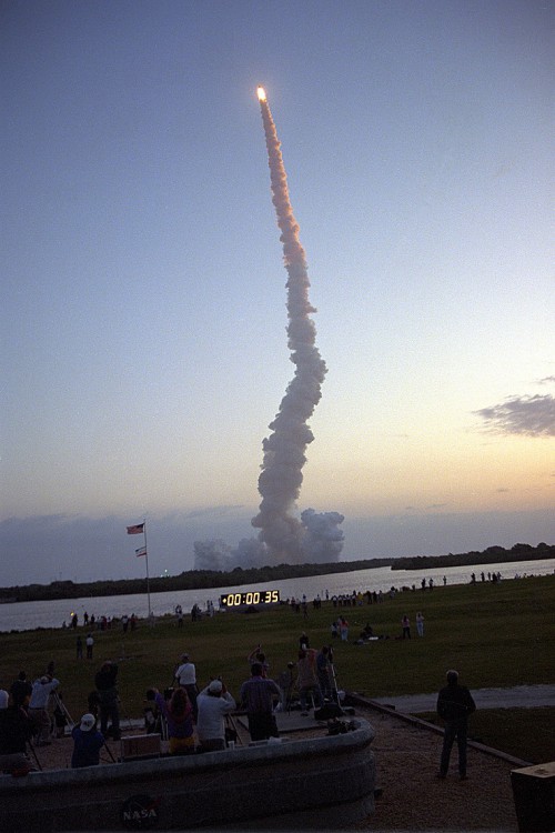 Endeavour rockets into the dawn on 9 April 1994. Photo Credit: NASA