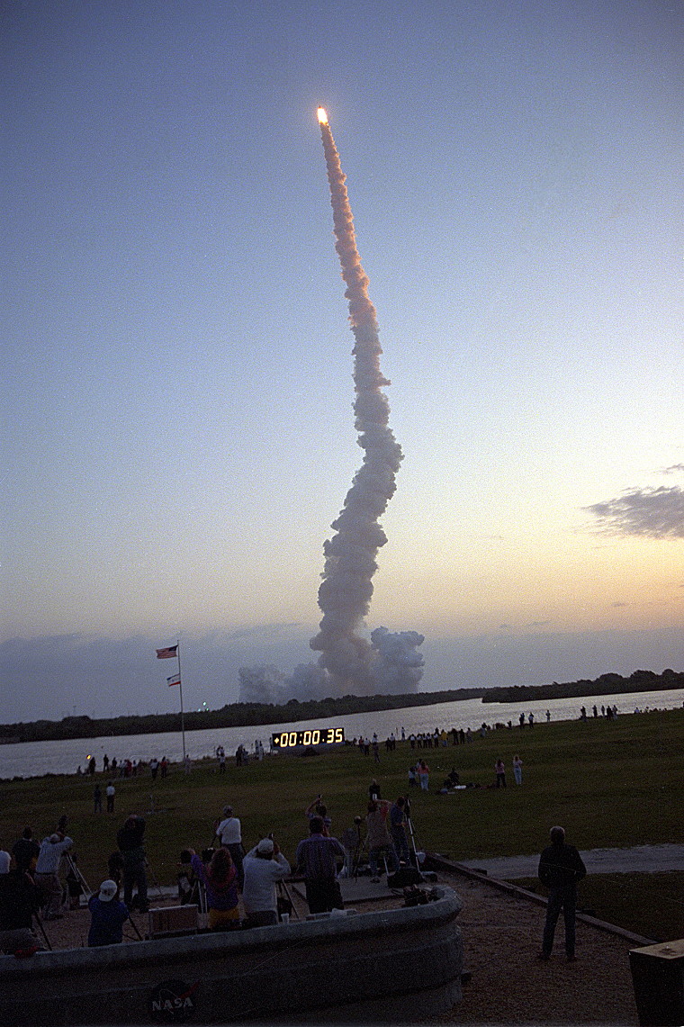 Endeavour rockets into the dawn on 9 April 1994. Photo Credit: NASA