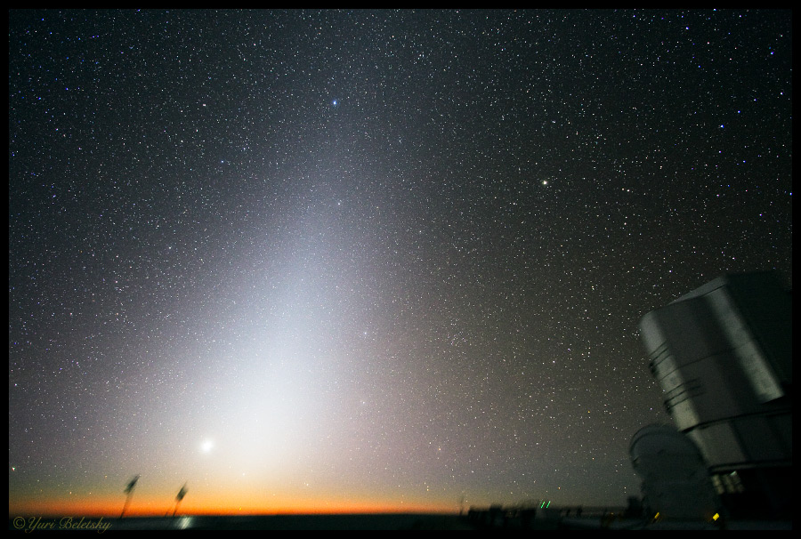 A good example of zodiacal light.Credit: Yuri Beletsky (ESO)