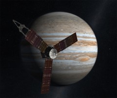 Artist's concept of the Juno spacecraft approaching Jupiter in 2016. Image Credit: NASA / JPL