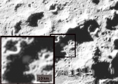 A visible camera view of the plume of ejected material from the Moon's Cabeus crater taken from the LCROSS spacecraft, 20 seconds after its Centaur rocket upper stage impacted the crater's floor. Image Credit: NASA