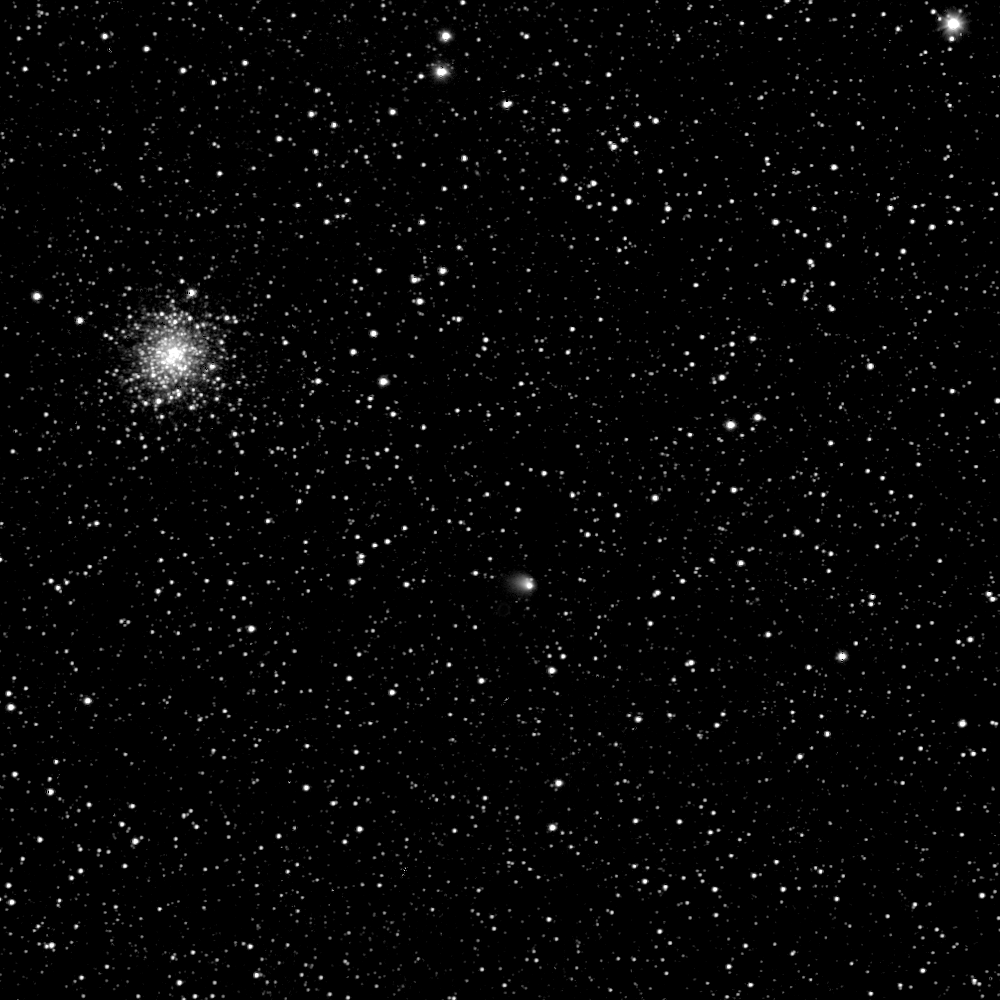 From the European Space Agency (ESA): "Comet 67P/Churyumov–Gerasimenko seen towards the constellation of Ophiuchus (note that from the vantage point of Earth, both the comet and Rosetta are presently in Sagittarius), with the globular cluster M107 also clearly visible in the field of view. The image was taken on 30 April 2014 by the OSIRIS Narrow Angle Camera and the comet is already displaying a coma, which extends over 1300 km from the nucleus. " Image credit: ESA/Rosetta/MPS for OSIRIS Team MPS/UPD/LAM/IAA/SSO/INTA/UPM/DASP/IDA