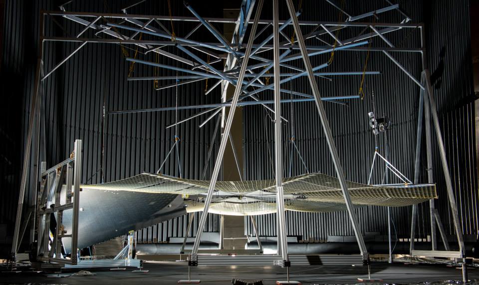 The demonstration wing is 10 meters (32 feet) in diameter and is capable of generating up to 40 kW of power with two wings when fully populated with advanced solar cells.