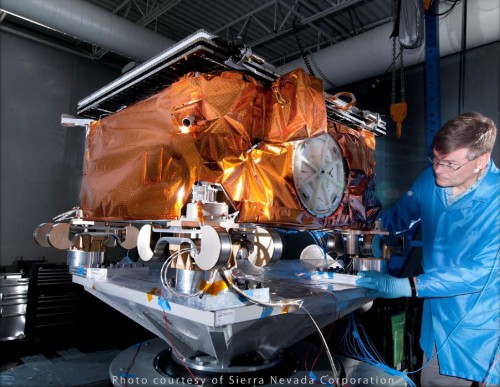 An OG-2 next-generation satellites undergoes checkout. Photo Credit: Sierra Nevada Corp.