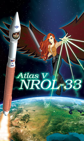 Mission artwork for the National Reconnaissance Office Launch (NROL)-33 mission. Image Credit: ULA