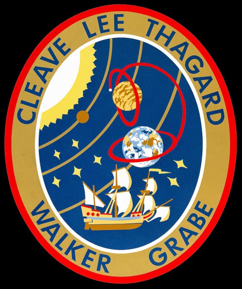 The crew patch for STS-30, which eventually deployed Magellan, included the names of Dave Walker, Ron Grabe and Norm Thagard, who were originally assigned to the pre-Challenger 61G mission, another Centaur-G Prime flight to launch Galileo. Image Credit: NASA