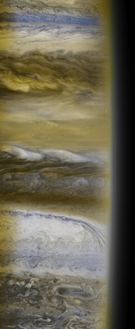 A composite of several images of Jupiter's atmosphere, taken in several colors by the New Horizons Multispectral Visual Imaging Camera, or MVIC, during the Jupiter fly by in 2007. Image Credit: NASA/Johns Hopkins University Applied Physics Laboratory/Southwest Research Institute