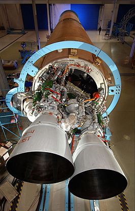 The Atlas-V RD-180 engine, built by NPO Energomash of Russia and sold to ULA via U.S.-based RD-Amross. Photo Credit: NASA