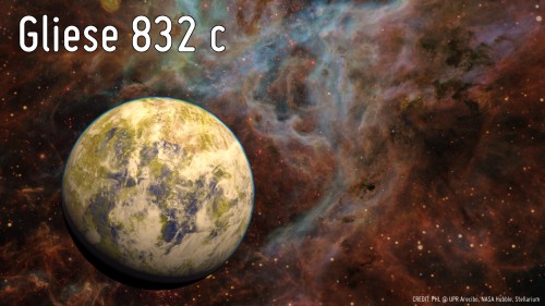 Artist's conception of Gliese 832c. Image Credit: PHL @ UPR Arecibo/NASA Hubble/Stellarium.