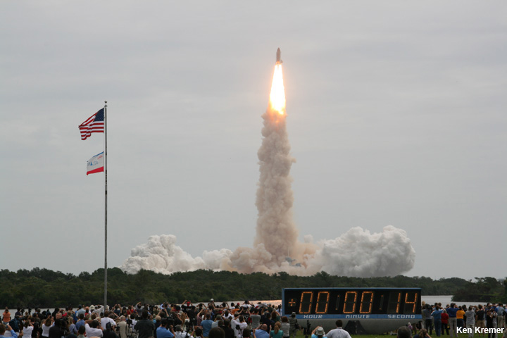 NASA’s 135th and final shuttle mission takes flight on July 8, 2011 at 11:29 a.m. from the Kennedy Space Center in Florida bound for the ISS and the high frontier with Chris Ferguson as Space Shuttle Commander. Credit: Ken Kremer/kenkremer.com