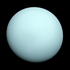 Uranus as seen by Voyager 2 in January 1986. The recent discovery of exoplanet Kepler-421b hints at the possibility that similar ice giant worlds might be more common in the galaxy than previously thought. Image Credit: NASA