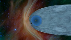 This artist's concept shows the general locations of NASA's two Voyager spacecraft. Voyager 1 (top) has sailed beyond our solar bubble into interstellar space, the space between stars. Its environment still feels the solar influence. Voyager 2 (bottom) is still exploring the outer layer of the solar bubble. Image Credit/Caption: NASA/JPL-Caltech