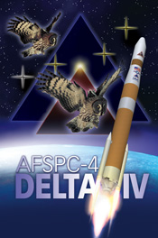 United Launch Alliance (ULA) mission artwork for the Air Force Space Command (AFSPC)-4 payload. The mission includes a pair of Geosynchronous Space Situational Awareness Program (GSSAP) satellites and a single Automated Navigation and Guidance Experiment for Local Space (ANGELS) satellite. Image Credit: ULA 
