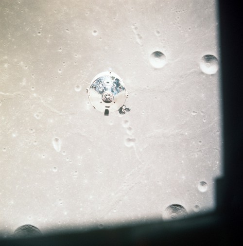 Armstrong and Aldrin captured this view of the command and service module, with Mike Collins as its sole human occupant. Photo Credit: NASA