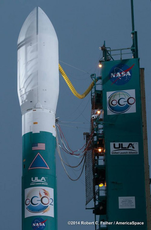 Emblazoned with the OCO-2 mission emblem, today's mission was the first launch of a Delta II in almost three years. At least three further flights by the rocket are planned between November 2014 and November 2016. Photo Credit: Robert C. Fisher/AmericaSpace