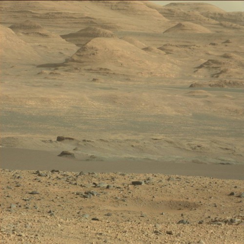 Partial view of the foothills at the base of Mount Sharp; Curiosity will enter the valleys, mesas and buttes here in the near future. Image Credit: NASA/JPL-Caltech