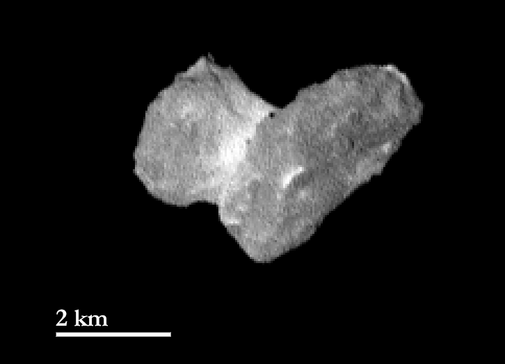 From the European Space Agency (ESA): "The nucleus of Rosetta's target comet seen from a distance of 1950 km on 29 July 2014. One pixel corresponds to about 37 m in this narrow-angle camera view. The bright neck between the two lobes of the nucleus is becoming more and more distinct." Image Credit: ESA/Rosetta/MPS for OSIRIS Team MPS/UPD/LAM/IAA/SSO/INTA/UPM/DASP/IDA. Posted by AmericaSpace
