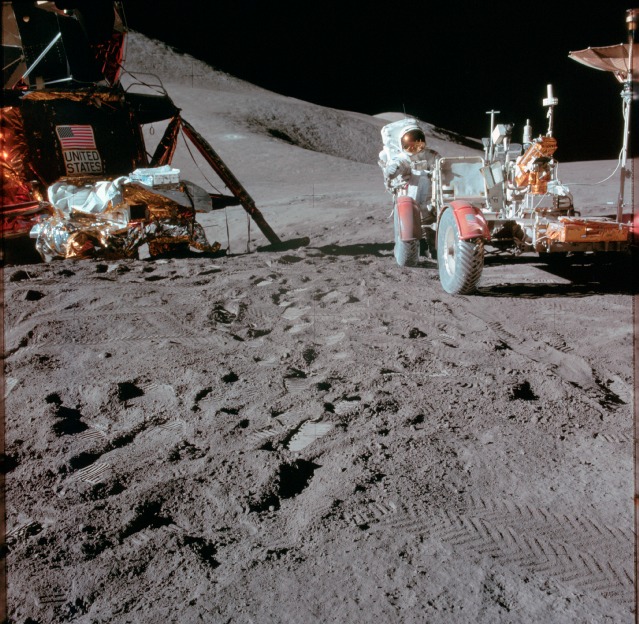 Apollo 15, originally the last of the H-series lunar landing missions, evolved to become the first member of the J-series, following the tumultuous events of 1970. Photo Credit: NASA