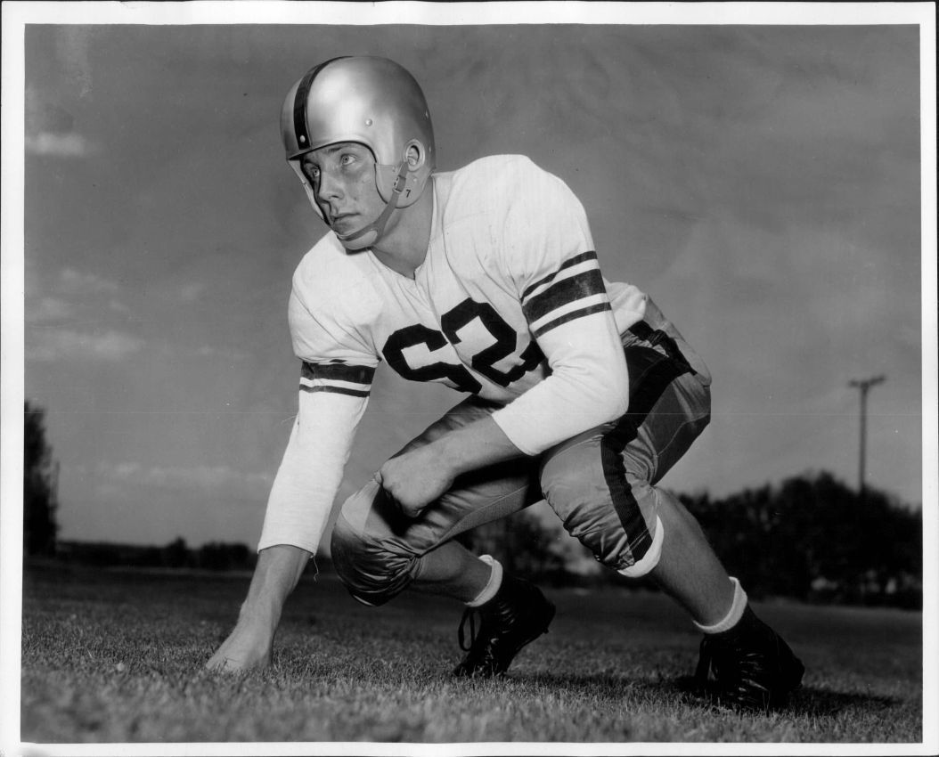 Swigert as a football player during his university years. Photo Credit: Wire photo, undated