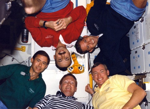 The STS-28 crew comprised (clockwise from the top) Jim Adamson, Dave Leestma, Mark Brown, Dick Richards and Brewster Shaw. Photo Credit: NASA