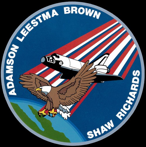 Many of the classified shuttle missions included similar motifs on their official crew patches: the American Eagle and the patriotic red, white and blue of the U.S. flag. The surnames of the STS-28 crew are visible around the perimeter. Image Credit: NASA