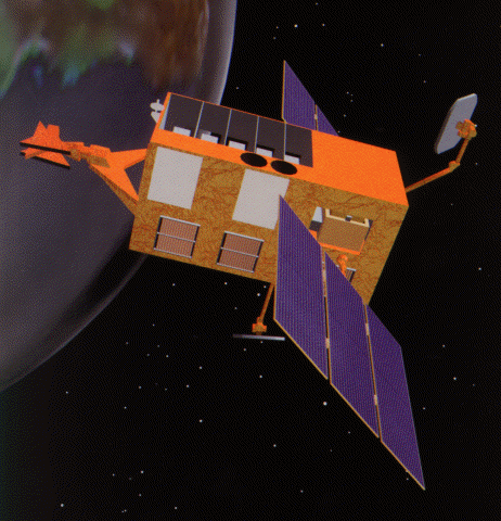 Illustration of the Rossi X-ray Timing Explorer (RXTE). Image Credit: NASA