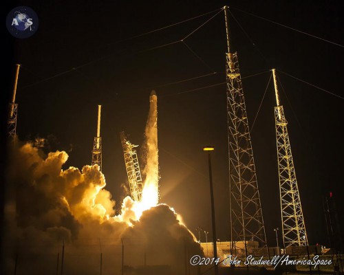 The CRS-4 mission was launched atop SpaceX's Falcon 9 v1.1 on Sunday, 21 September. Photo Credit: John Studwell / AmericaSpace