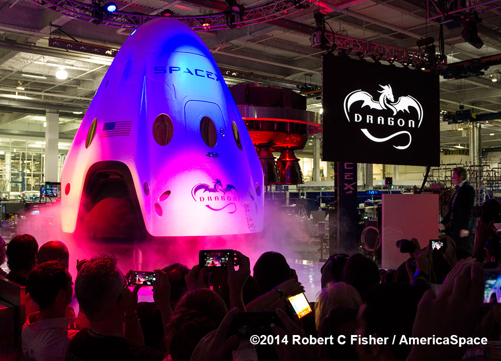 The SpaceX Dragon V2. Photo Credit: Robert Fisher / AmericaSpace