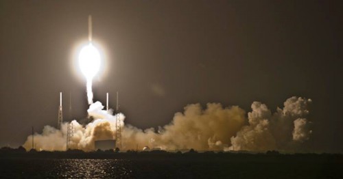 Piercing the stillness and silence of a perfect Florida night, the CRS-4 mission represents a third of SpaceX's Commercial Resupply Services contract with NASA is underway. Photo Credit: William Matt Gaetjens/AmericaSpace