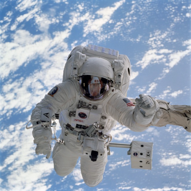 Mike Gernhardt, pictured during his EVA on STS-69. Photo Credit: NASA