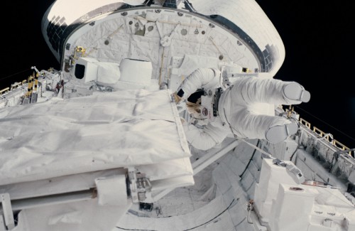 On Mission 41G, Kathy Sullivan became the first U.S. female spacewalker. Photo Credit: NASA
