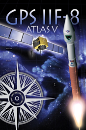 Official artwork for the GPS IIF-8 mission. Image Credit: ULA