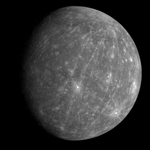 The view of Mercury from the MESSENGER spacecraft. Like our own Moon, this hot little world also has ice deposits in craters near the north pole. Image Credit: NASA/Johns Hopkins University Applied Physics Laboratory/Carnegie Institution of Washington