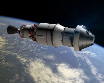 An artist's rendering of December's Exploration Flight Test-1 (EFT-1) test, which will take the Orion capsule 3,600 miles (5,800 km) into space. Image Credit: NASA