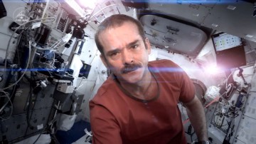 Chris Hadfield, a former CSA astronaut, electrified space fans the world over with his version of David Bowie's "Space Oddity" aboard the ISS last year. Image Credit: Screengrab from the "Space Oddity" video on YouTube (from BoingBoing.net)