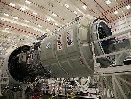 The ORB-3 Cygnus undergoes final preparations at the Mid-Atlantic Regional Spaceport (MARS) on Wallops Island, Va., prior to its planned 27 October launch. Photo Credit: Orbital Sciences, Corp.