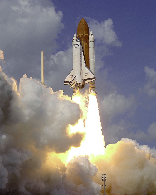 Atlantis roars into orbit on 18 October 1989 to deploy the Galileo spacecraft on its mission to Jupiter. Photo Credit: NASA
