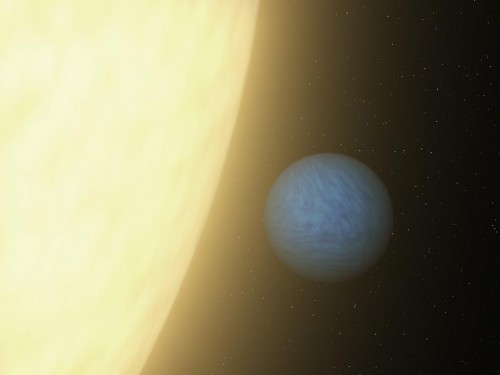 Artist's conception of super-Earth 55 Cancri e, one of the few exoplanets so far which astronomers are able to study the atmosphere of. Image Credit: NASA/JPL-Caltech