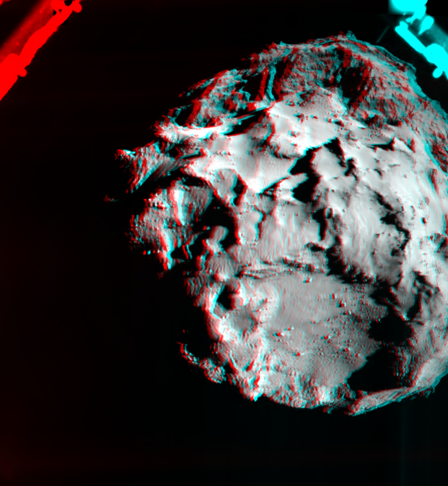 3D image of Comet 67P/C-G taken during the descent of Philae on 12 November 2014. Credit: ESA/Rosetta/Philae/ROLIS/DLR