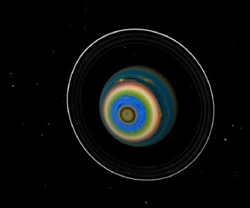 An image of Uranus by Voyager 2 after being processed by Erich Karkoschka, a planetary scientist at the University of Arizona, with the help of advanced imaging processing techniques. The end result revealed dozens of previously unseen atmospheric features that were spread over most of the planet's southern hemisphere. Image Credit: Erich Karkoschka/University of Arizona